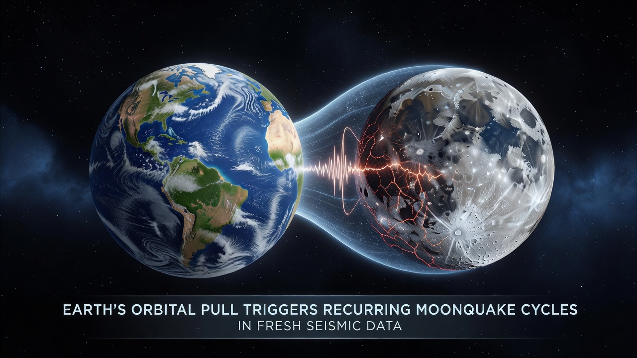 Graph showing moonquake frequency peaks aligned with Earth's orbital position data
